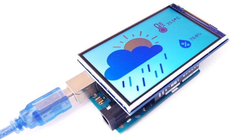 DIYables 3.5 Inch TFT LCD Display Screen Shield for Arduino, 320x480 Full Color RGB, ILI9486 Driver, 8-Bit Parallel Interface, Compatible with Arduino Uno R3/R4, Mega, Due, Giga R1, Non-Touch - Image 1